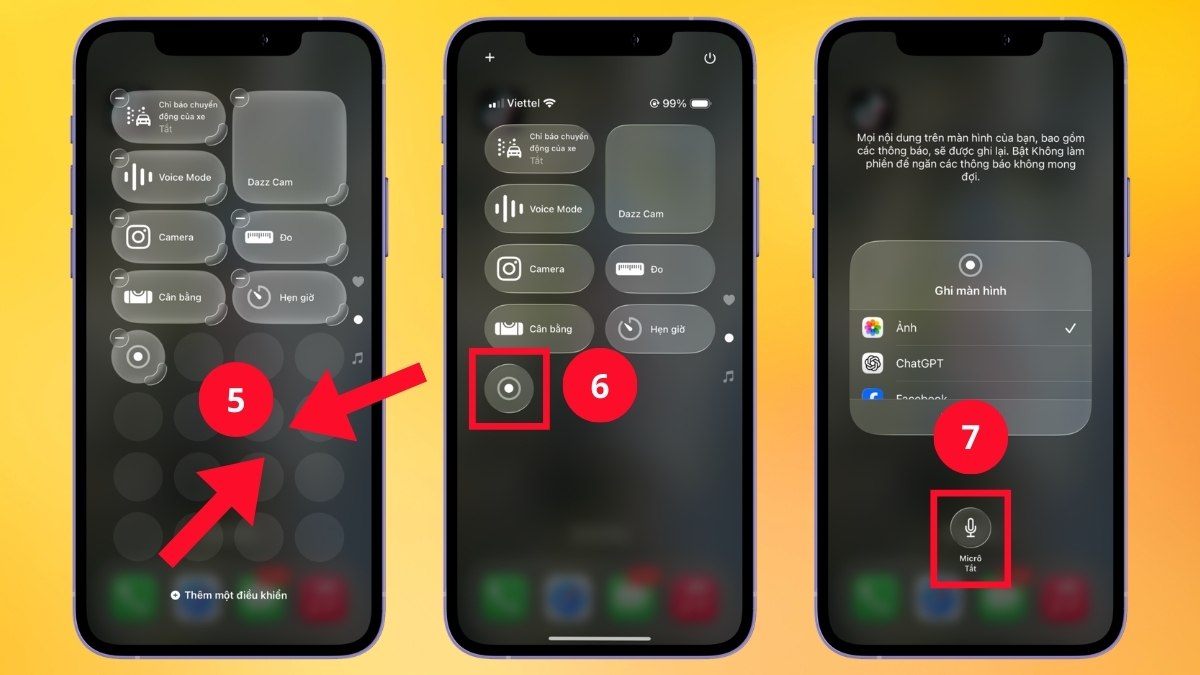 Cách quay video màn hình iPhone 11 có tiếng bước 2