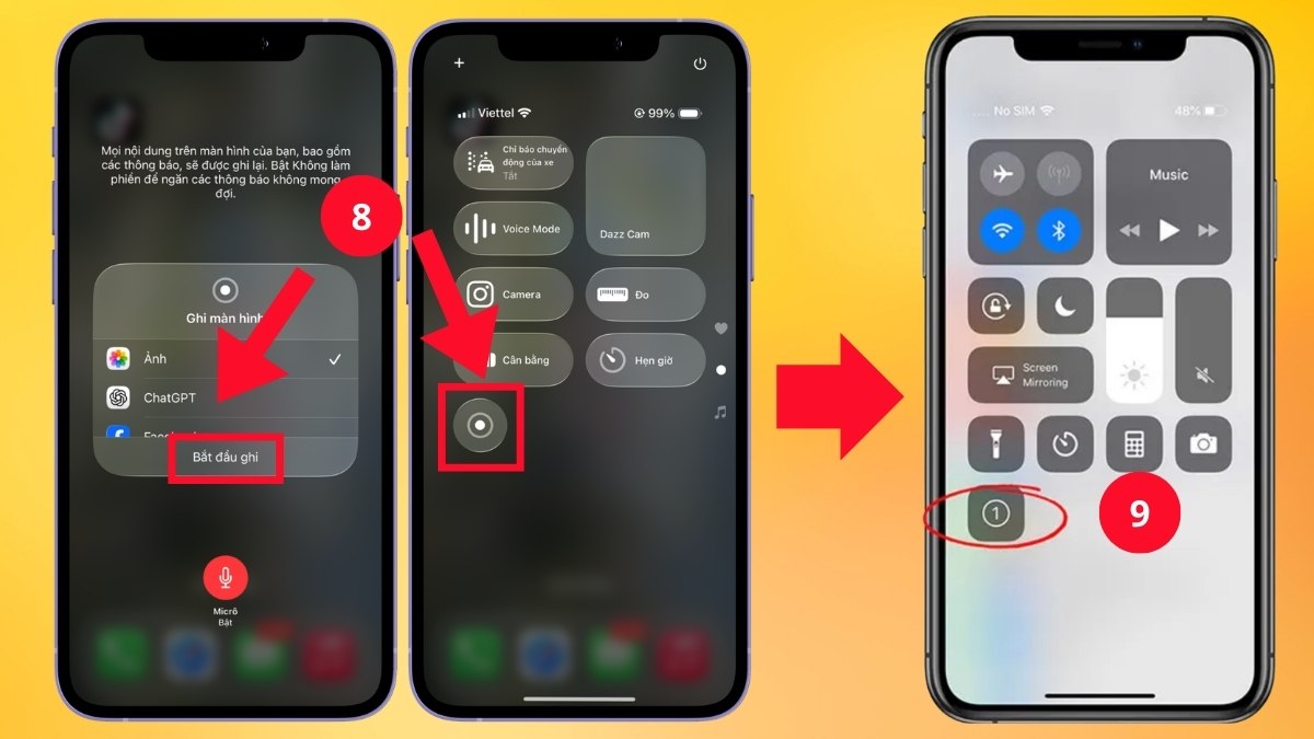 Cách quay video màn hình iPhone 11 có tiếng bước 3