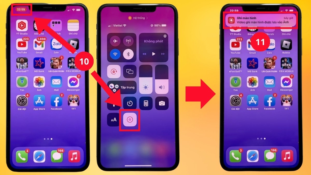 Cách quay video màn hình iPhone 11 có tiếng bước 4