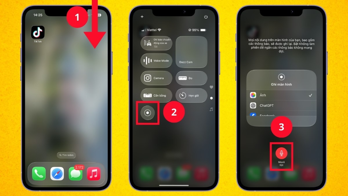 Cách quay video màn hình iPhone 11 không có âm thanh bước 1
