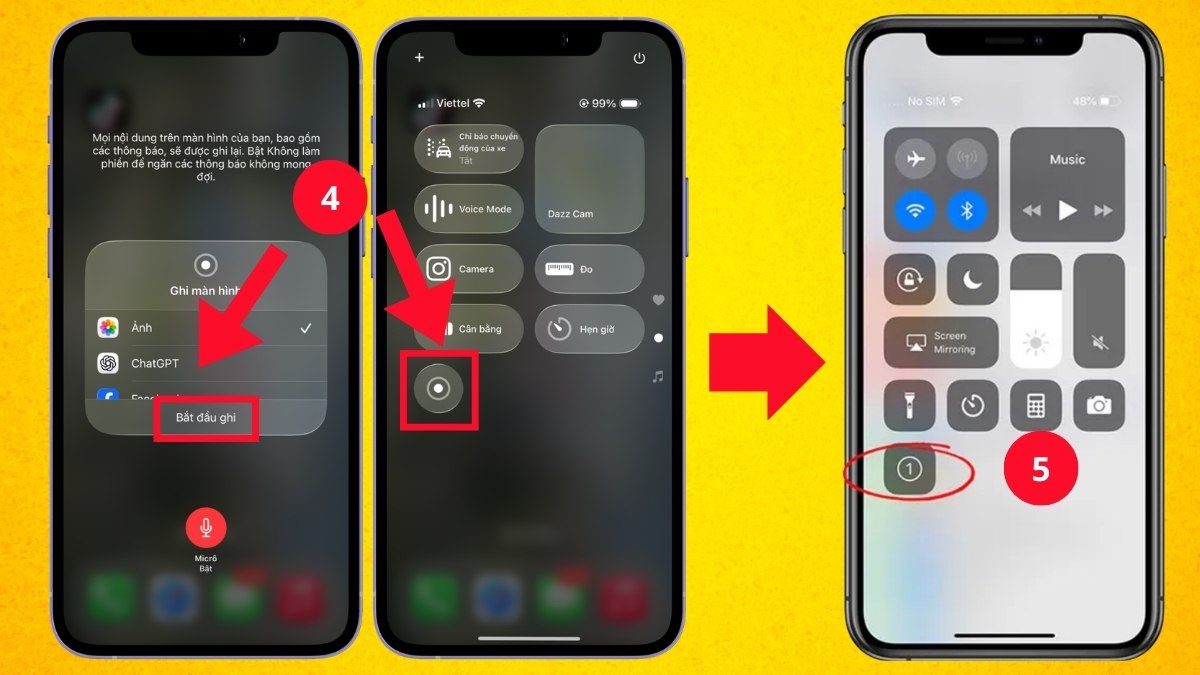 Cách quay video màn hình iPhone 11 không có âm thanh bước 3