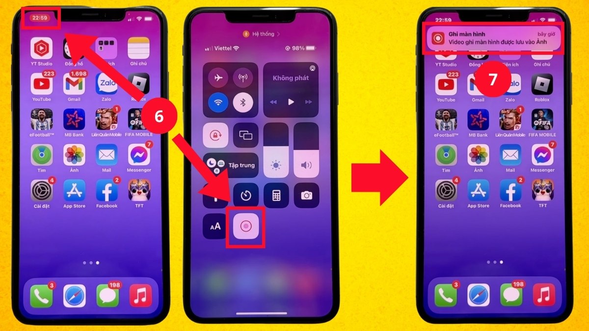 Cách quay video màn hình iPhone 11 không có âm thanh bước 4