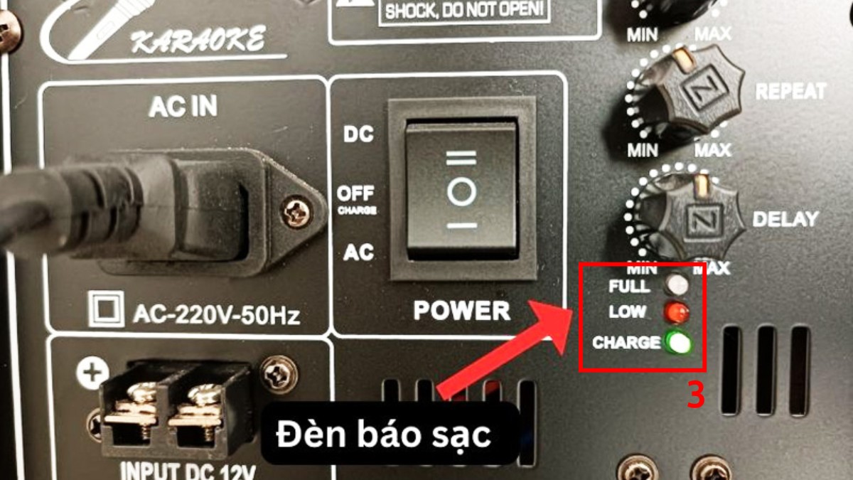 Cách sạc pin loa kéo Nanomax bước 3