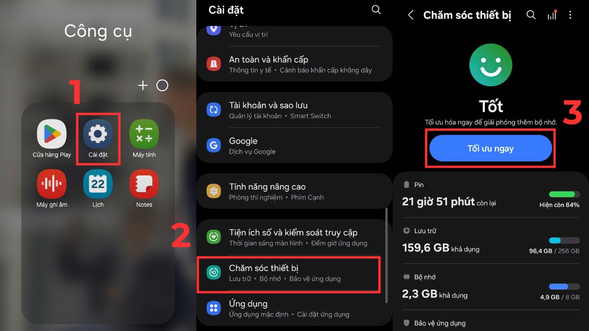 Bật tính năng tối ưu sạc pin nhanh cho điện thoại Android