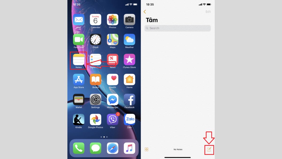 Cách scan ảnh trên điện thoại bằng Notes bước 1