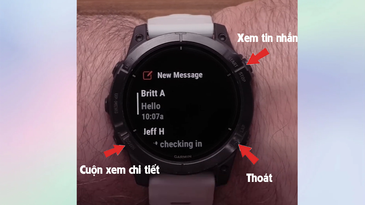 Cách sử dụng đồng hồ Garmin kiểm tra tin nhắn và cuộc gọi