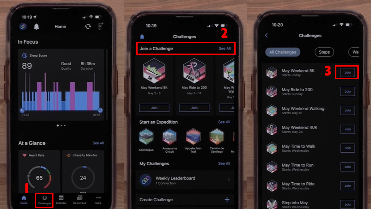 Cách sử dụng đồng hồ Garmin tham gia thử thách 