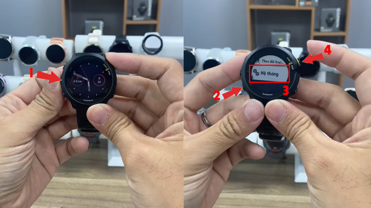 Cách sử dụng các chức năng đồng hồ Garmin thay đổi ngôn ngữ bước 1