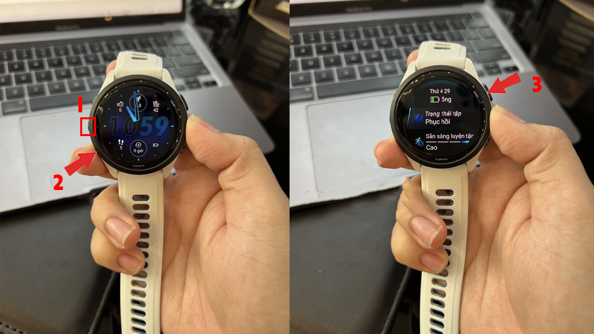 Cách sử dụng các chức năng đồng hồ Garmin theo dõi sức khỏe bước 1