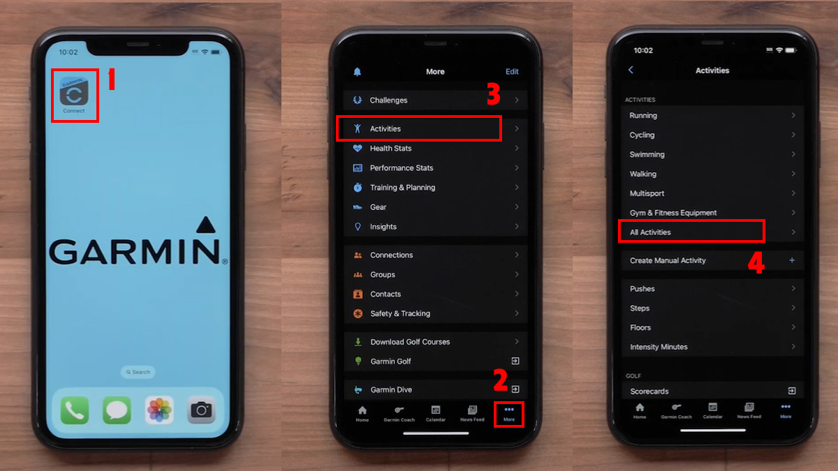 Cách sử dụng đồng hồ Garmin Xem phân tích các hoạt động trên ứng dụng bước 1