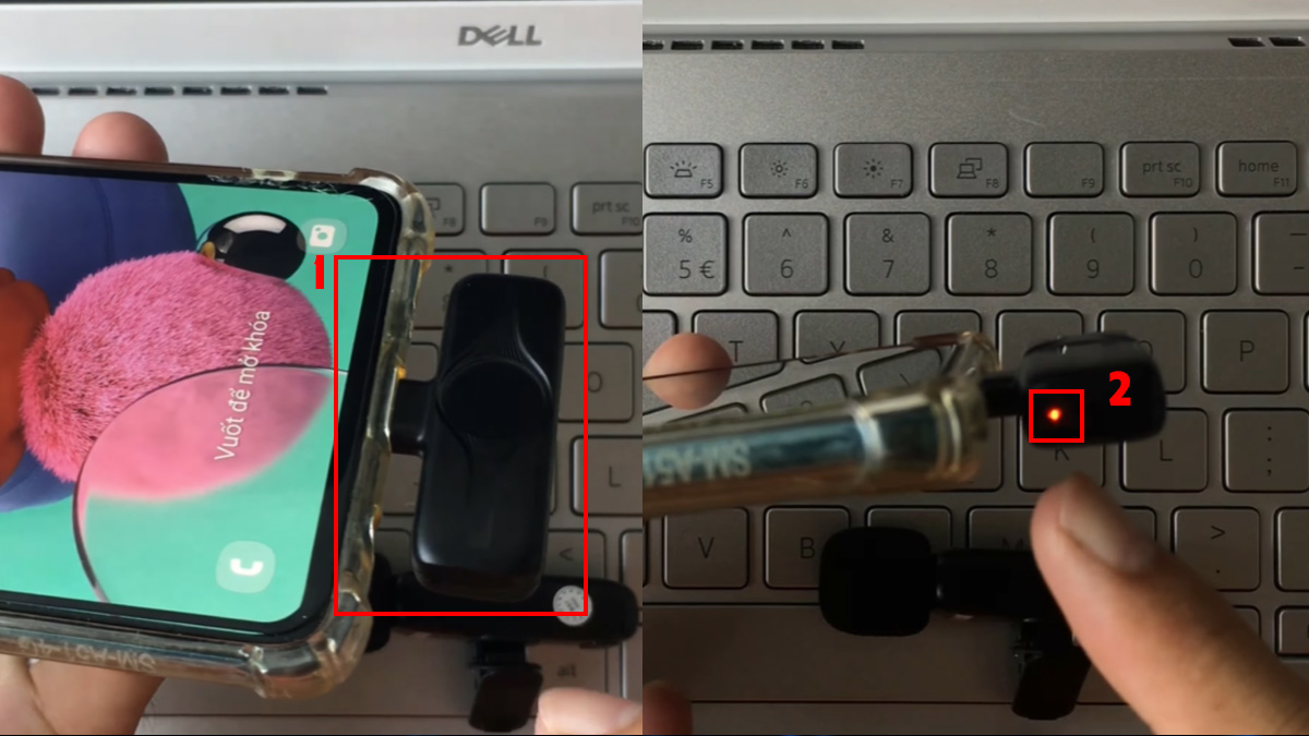 Cách sử dụng micro cài áo không dây bước 1