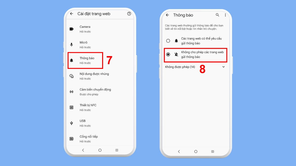 cách Tắt quảng cáo trên Chrome của điện thoại Realme bước 3