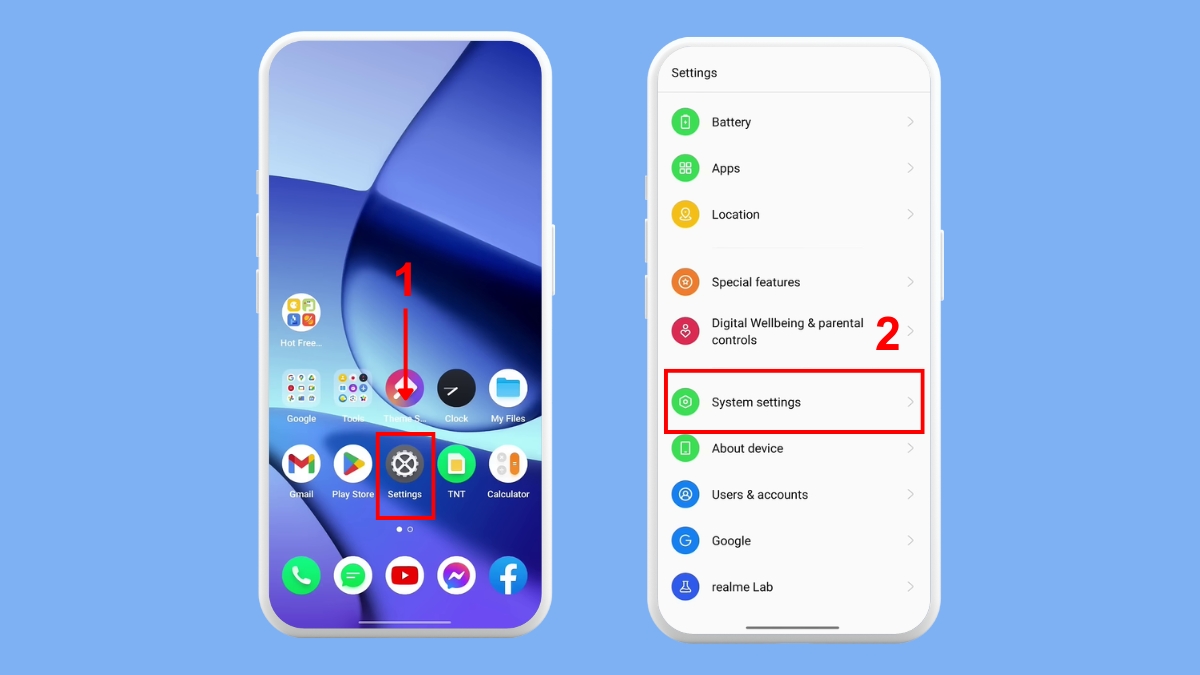 Cách tắt quảng cáo trên điện thoại Realme trong cài đặt bước 1