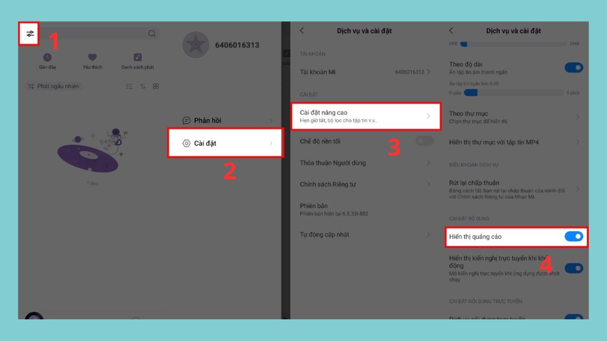 cách tắt quảng cáo trên điện thoại Xiaomi Chặn trong ứng dụng nhạc và video