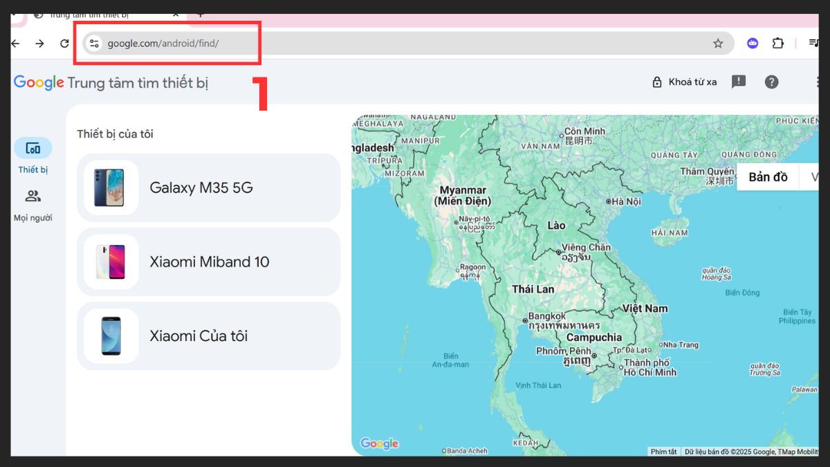 cách Tìm đồng hồ Xiaomi bằng Google Find My Device bước 1