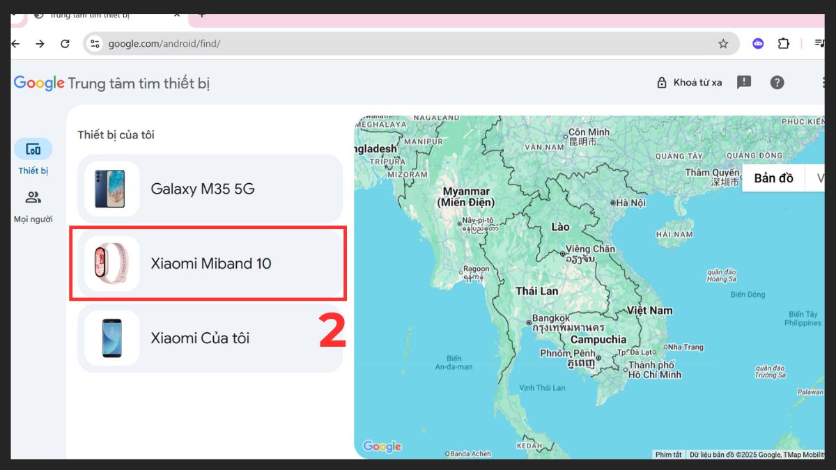 cách Tìm đồng hồ Xiaomi bằng Google Find My Device bước 2