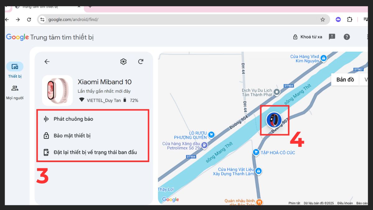cách Tìm đồng hồ Xiaomi bằng Google Find My Device bước 3