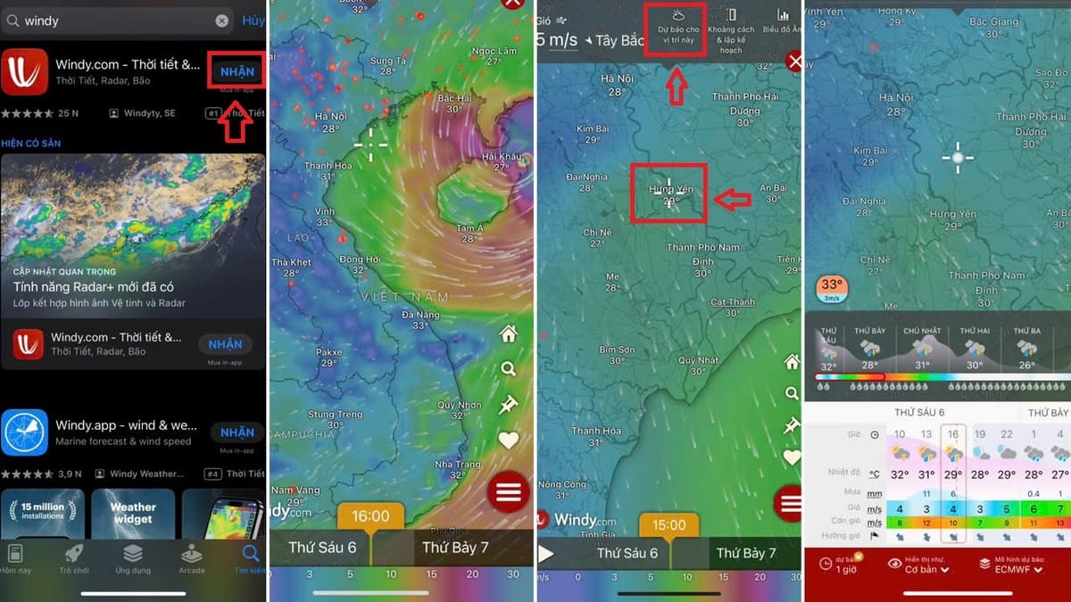 Cách xem tình hình bão, theo dõi thời tiết trên Windy