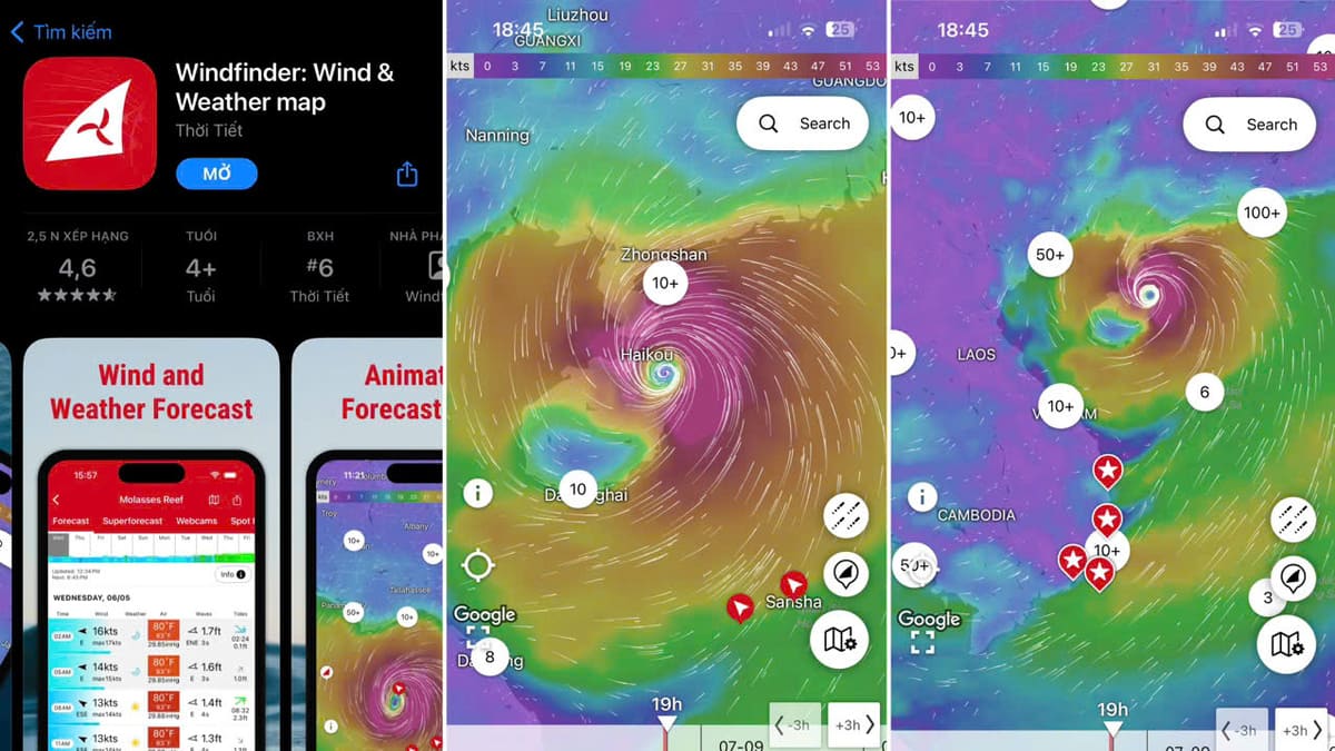 app xem trực tuyến đường đi của bão chuẩn nhất