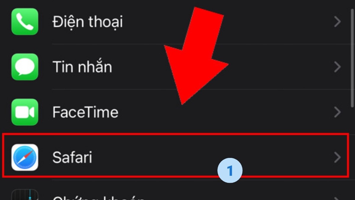 Cách xóa Cookie trong trình duyệt Safari bước 1