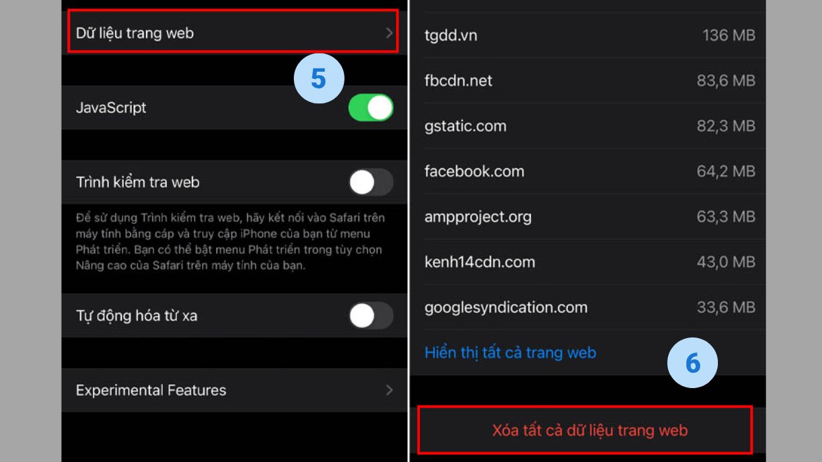 Cách xóa Cookie trong trình duyệt Safari bước 3-1
