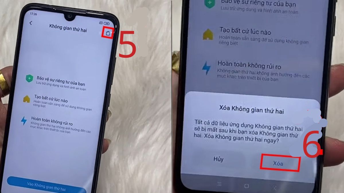 Cách xóa không gian thứ 2 trên Xiaomi bước 3