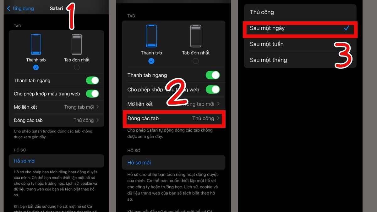 Cách cài đặt tự động xóa tab trên iPhone trong Safari