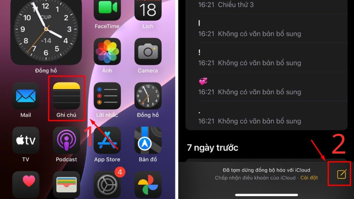 Cách chỉnh sửa văn bản trên iPhone bằng Notes bước 1