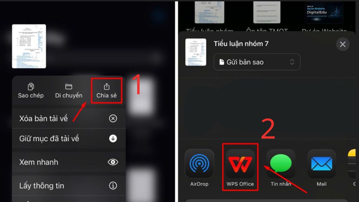 Cách chỉnh sửa văn bản trên iPhone bằng WPS Office bước 1