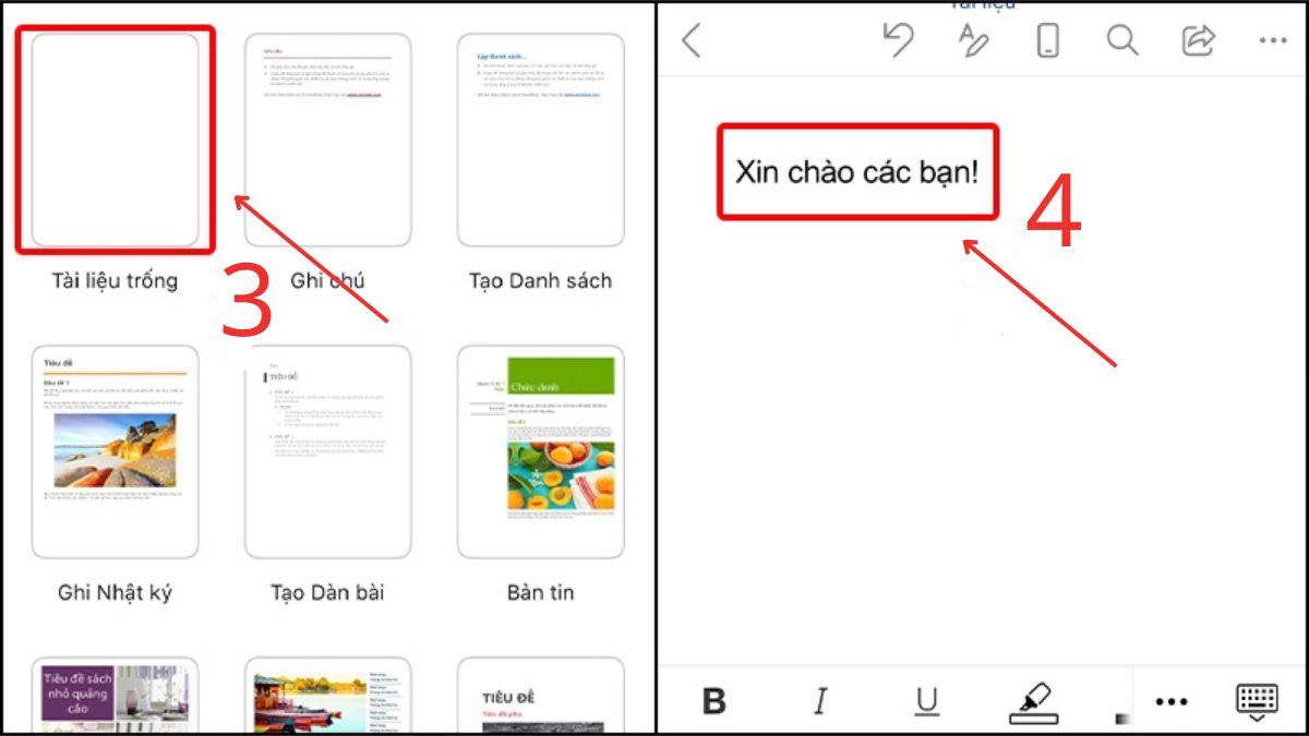 Cách chỉnh sửa văn bản trên iPhone bằng Word bước 2