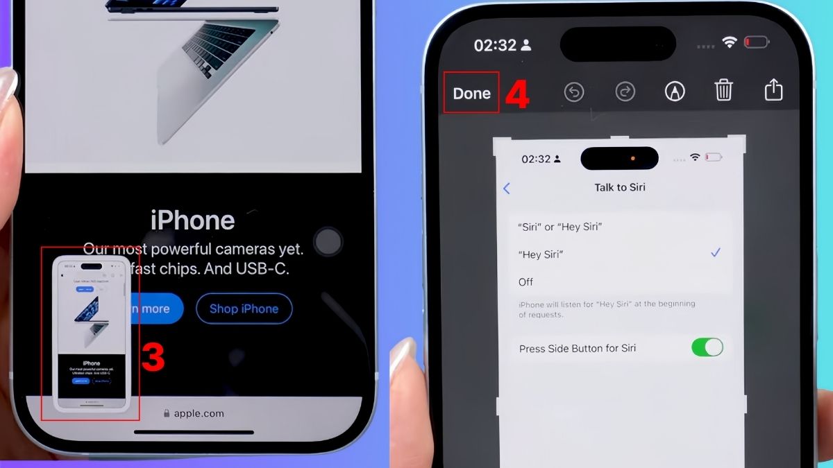 Cách chụp màn hình iPhone bằng Siri bước 3
