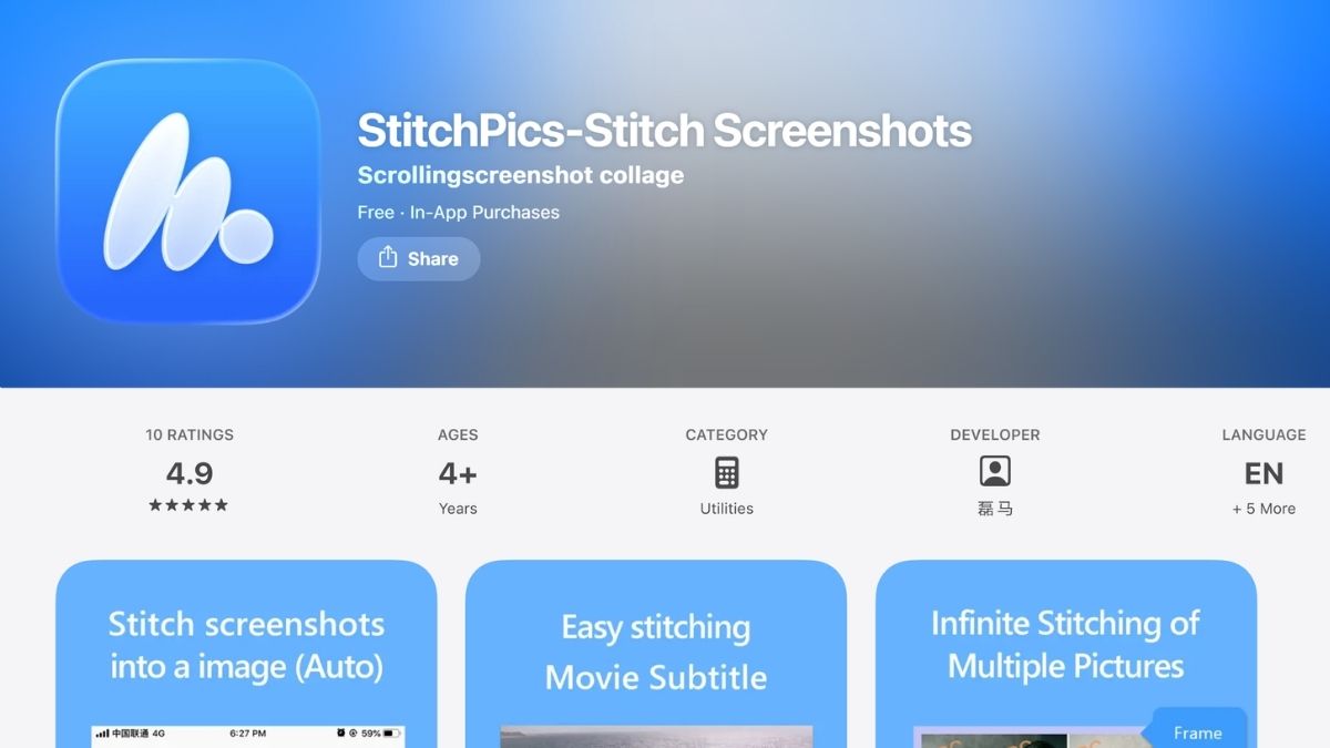 cách dùng App chụp màn hình iPhone đẹp chất lượng bằng StitchPics