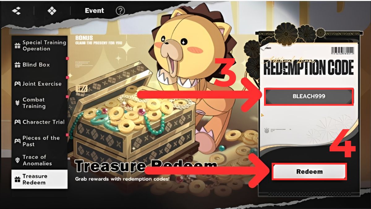 Cách nhập code Bleach Soul Resonance bước 3