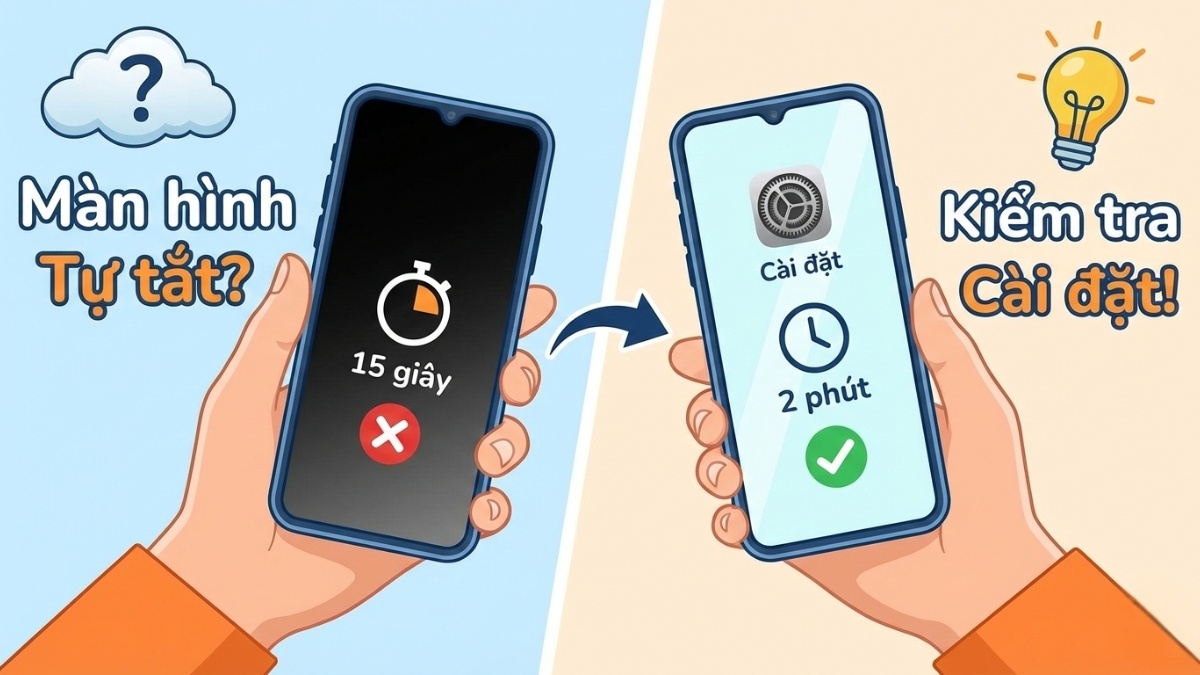 Nguyên nhân điện thoại tự tắt màn hình khi đang sử dụng do cài đặt thời gian