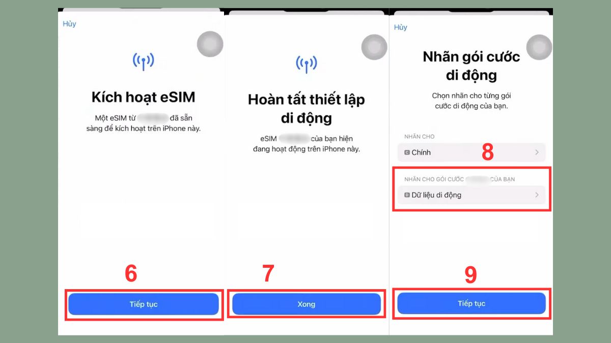 Cách kích hoạt eSIM trên iPhone trong cài đặt bước 2