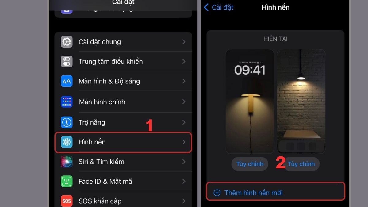 Cách cài hình nền cho iPhone 14 Pro Max bước 1