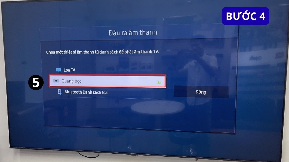 hướng dẫn sử dụng Cách kết nối loa Samsung T420 với Tivi bằng cáp quang bước 4