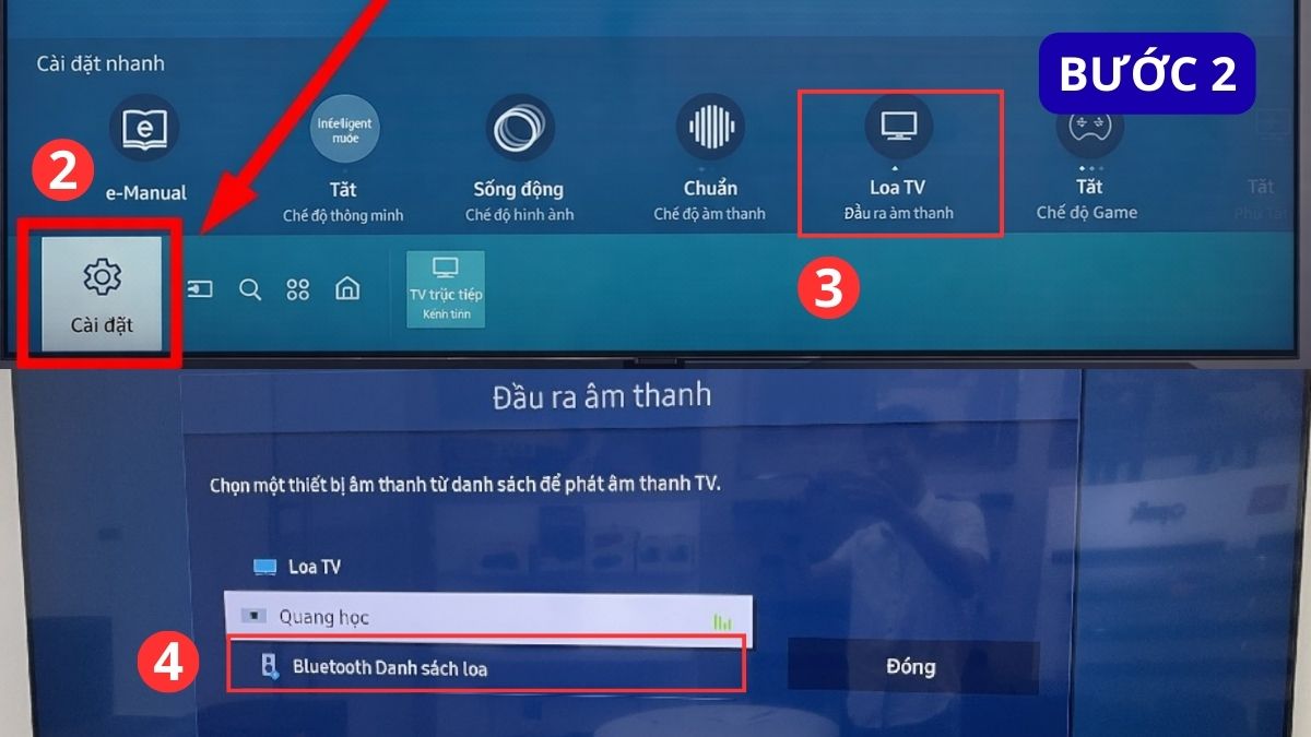 hướng dẫn sử dụng cách Kết nối loa T420 với tivi Samsung bằng Bluetooth bước 2