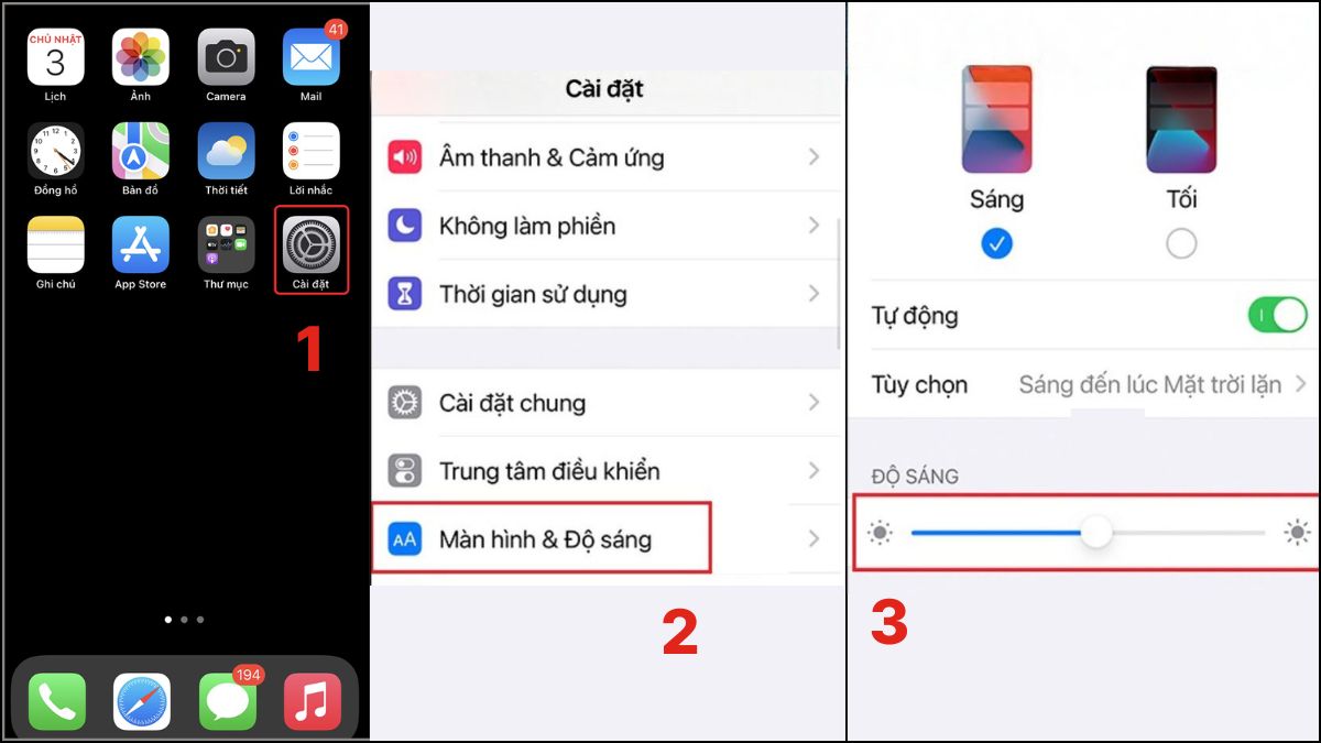 Cách khắc phục iPhone 13 Pro Max bị chớp màn hình Chỉnh độ sáng màn hình iPhone