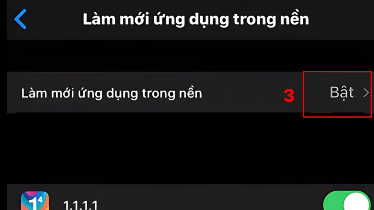 Cách khắc phục iPhone 13 Pro Max bị chớp màn hình tắt app chạy ngầm bước 2