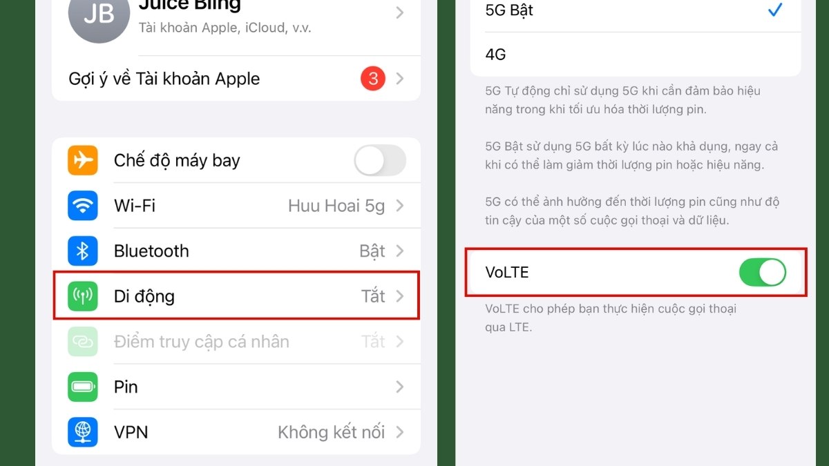 Cách khắc phục iPhone 14 Pro Max nhanh hết pin - tắt 5G