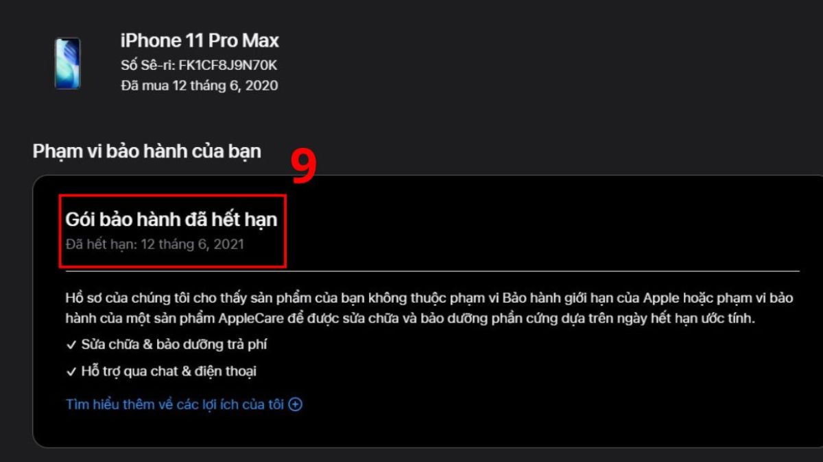 Cách kiểm tra iPhone cũ có bảo hành không bước 5