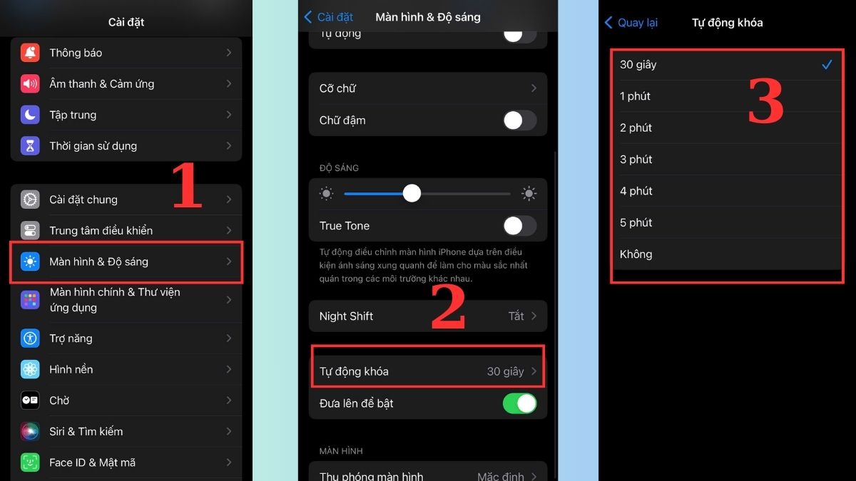 Cách khắc phục iPhone tự tắt màn hình khi đang sử dụng do cài thời gian khoá