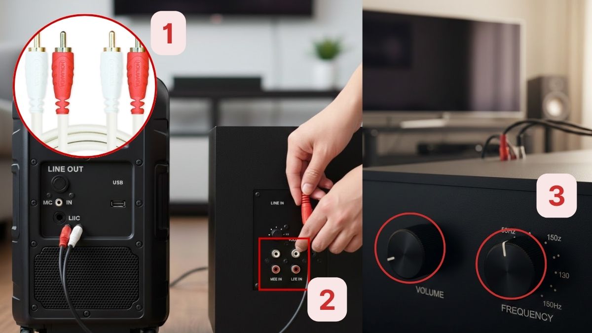 Cách kết nối loa kéo với loa sub 
