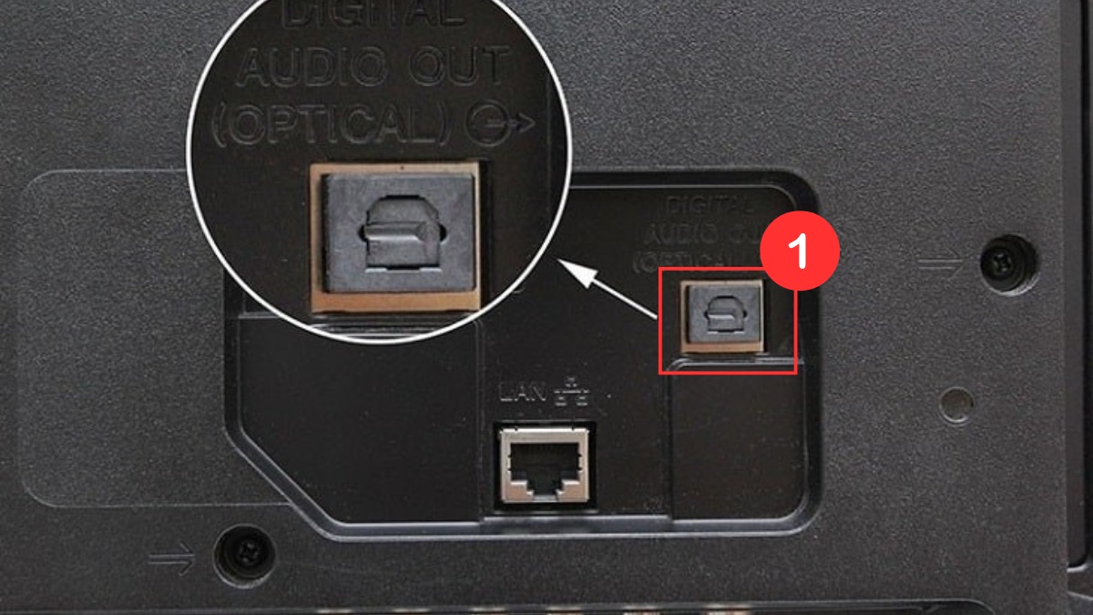 Cách kết nối loa soundbar với máy tính qua optical bước 1