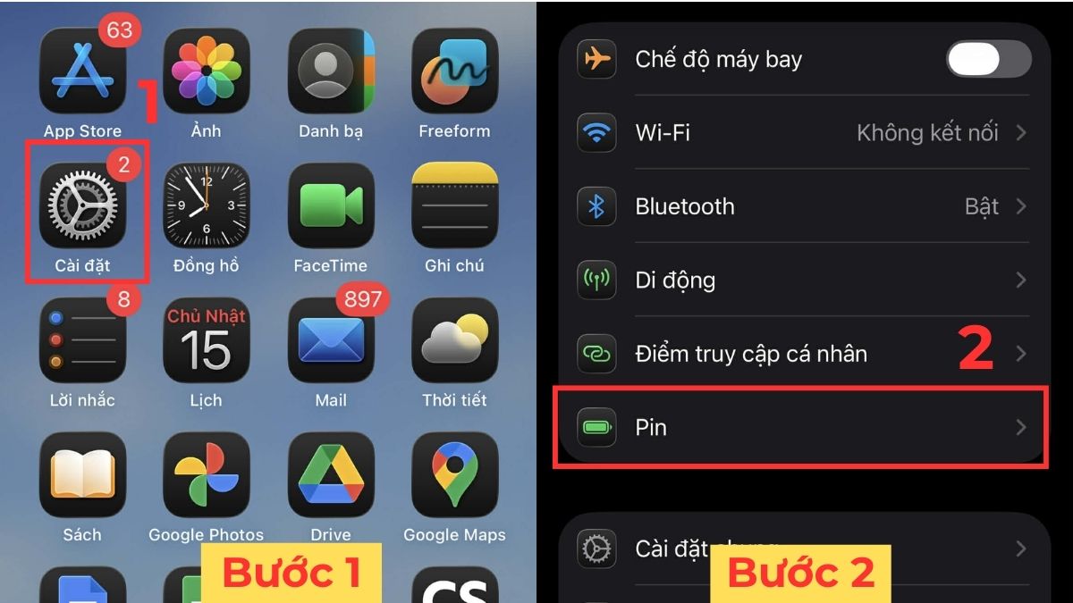Cách sửa lỗi không chỉnh được thời gian khóa màn hình iPhone chế độ nguồn điện thấp bước 1