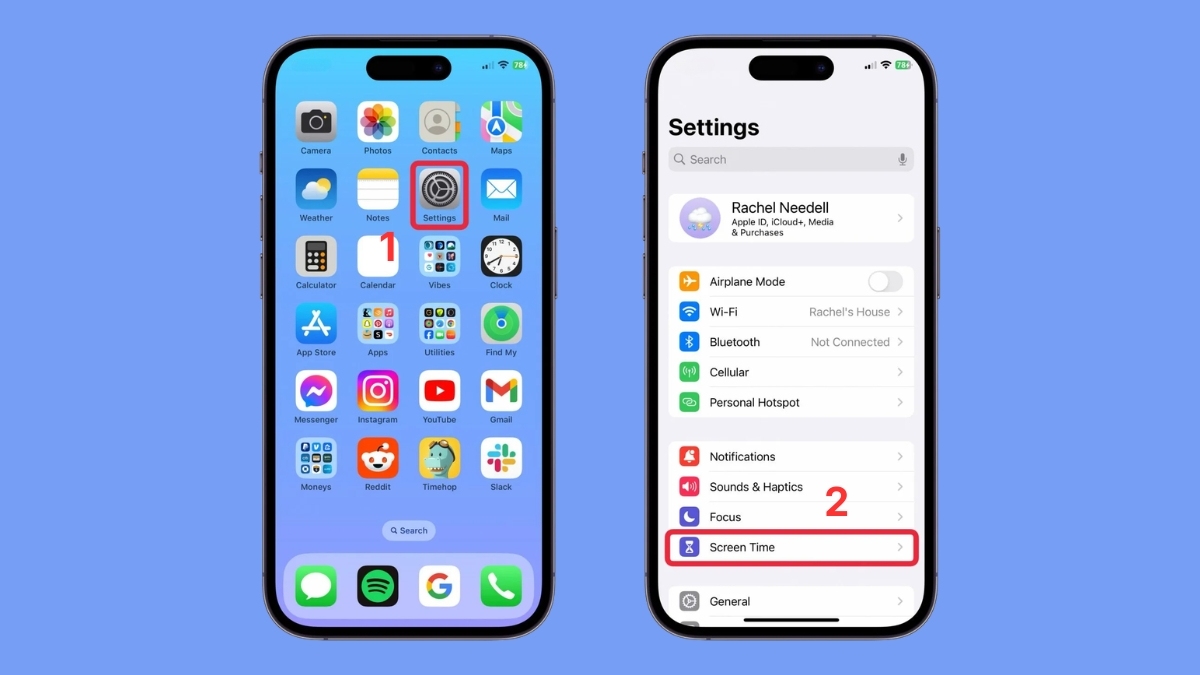 Cách khắc phục không đăng xuất được iCloud tắt tính năng sử dụng screen time bước 1