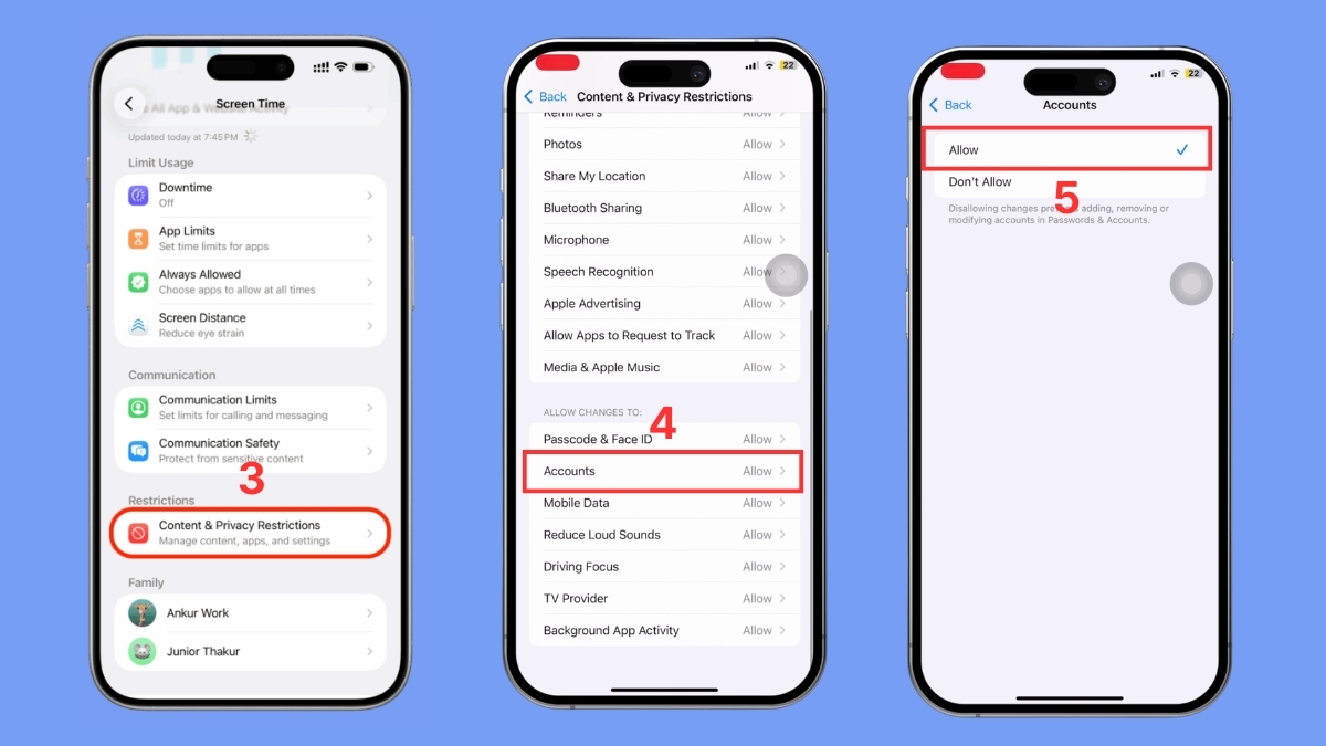 Cách khắc phục không đăng xuất được iCloud tắt tính năng sử dụng screen time bước 5