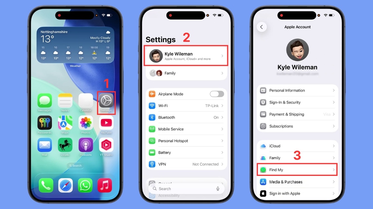 Cách khắc phục không đăng xuất được iCloud tắt tính năng tìm iphone bước 1
