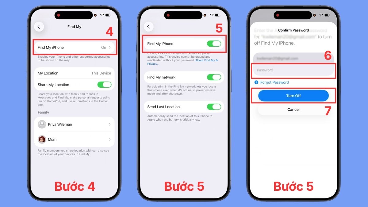 Cách khắc phục không đăng xuất được iCloud tắt tính năng tìm iphone bước 5